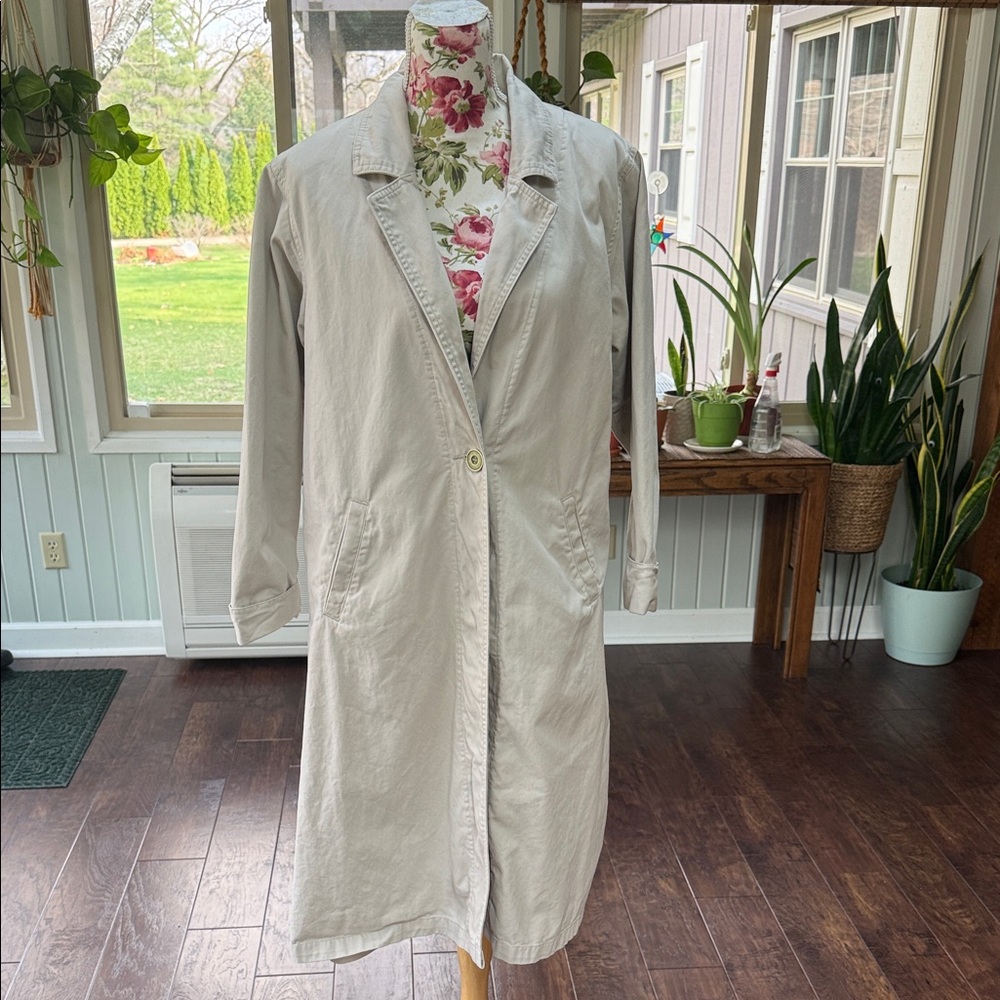 Willow Ridge Vintage 100% Cotton Lightweight Trench Coat - Beige
